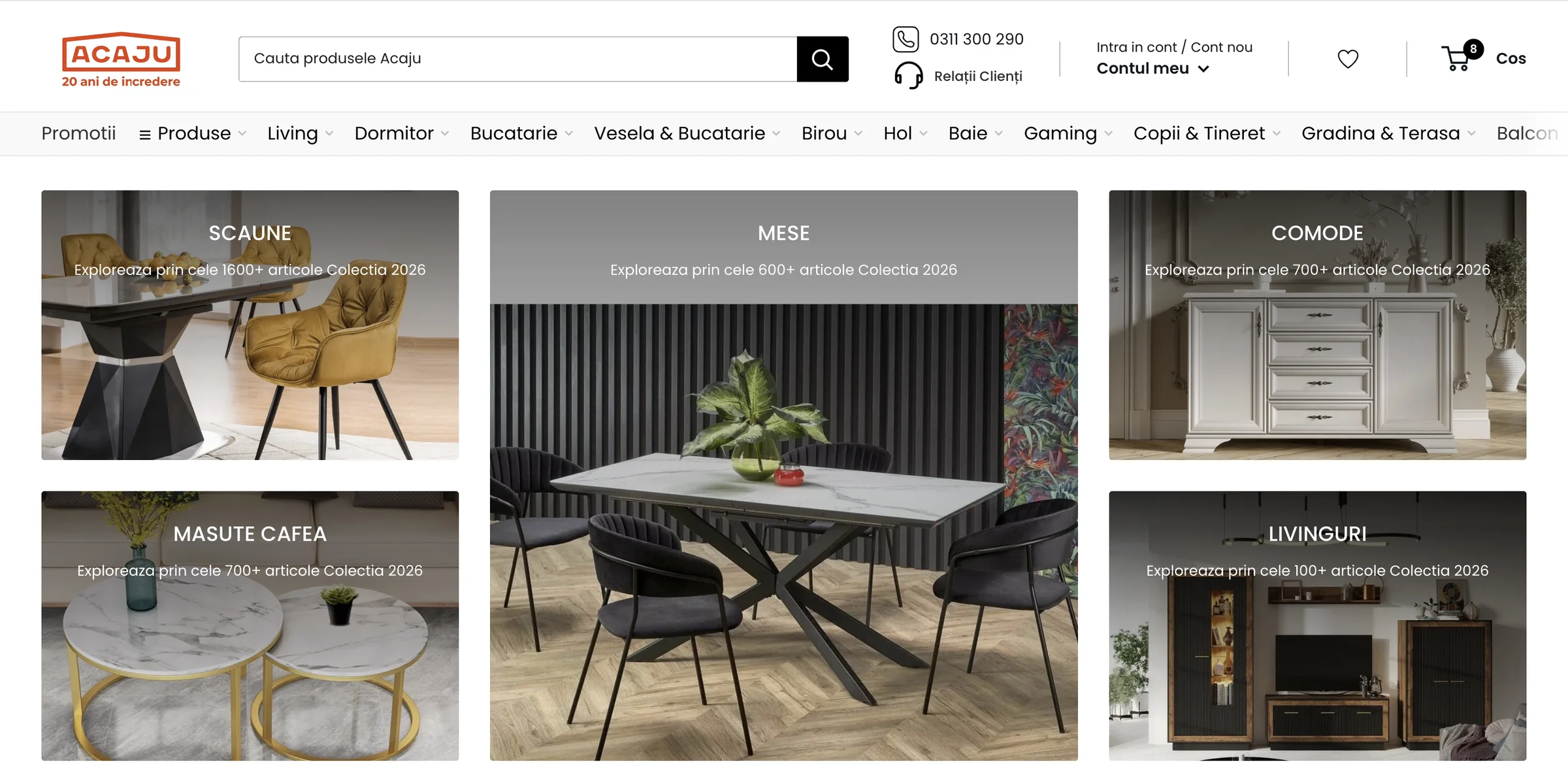 Acaju — Furniture collection browsing