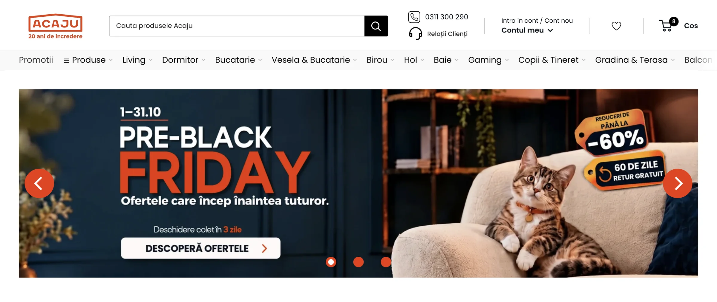 Acaju — Homepage and promotional banners