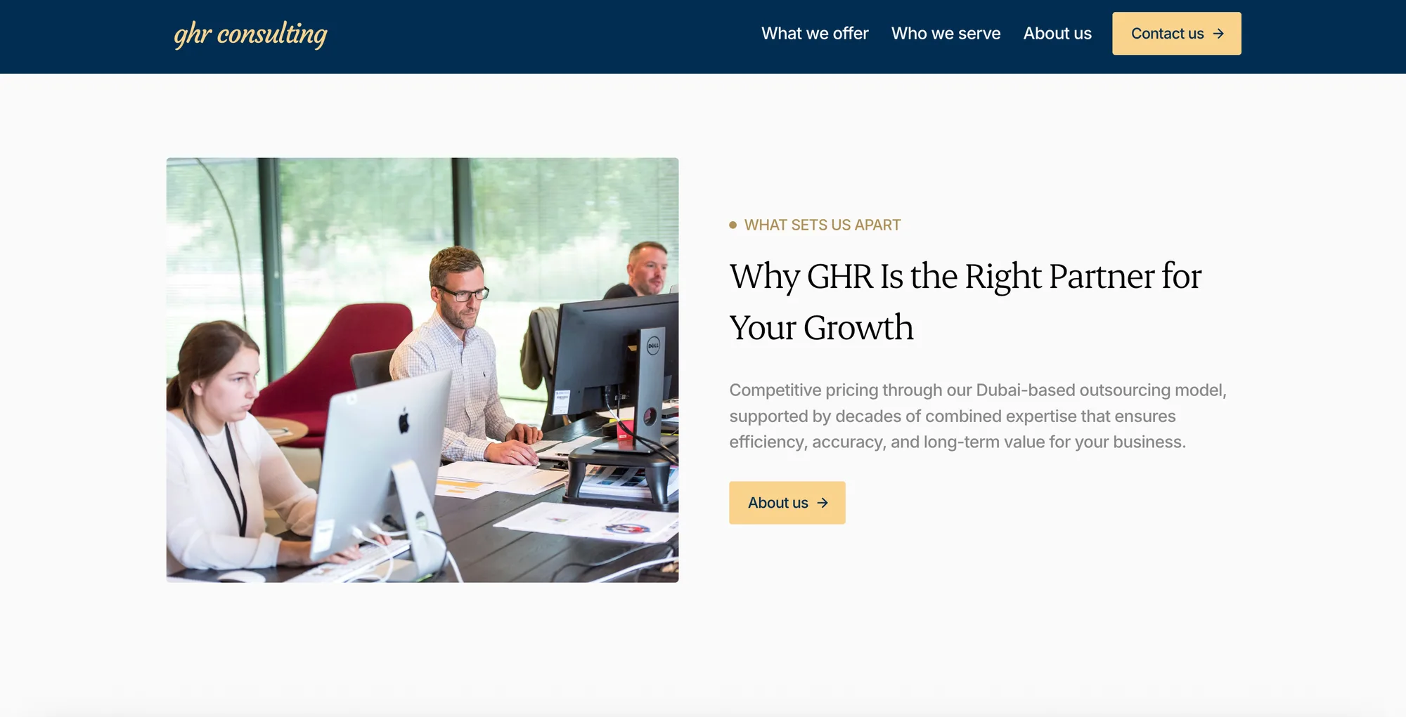 GHR Consulting — Company positioning and a link to learn more about the consultancy.