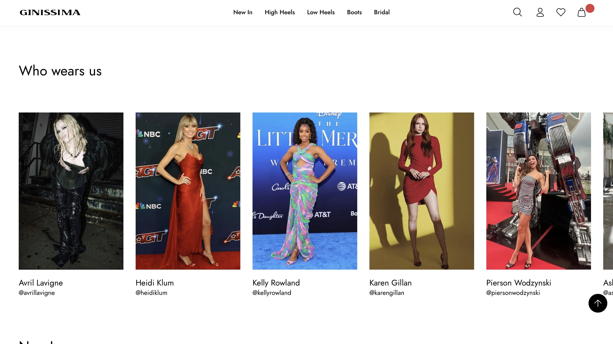 Ginissima — Editorial content alongside the Shopify shopping experience.