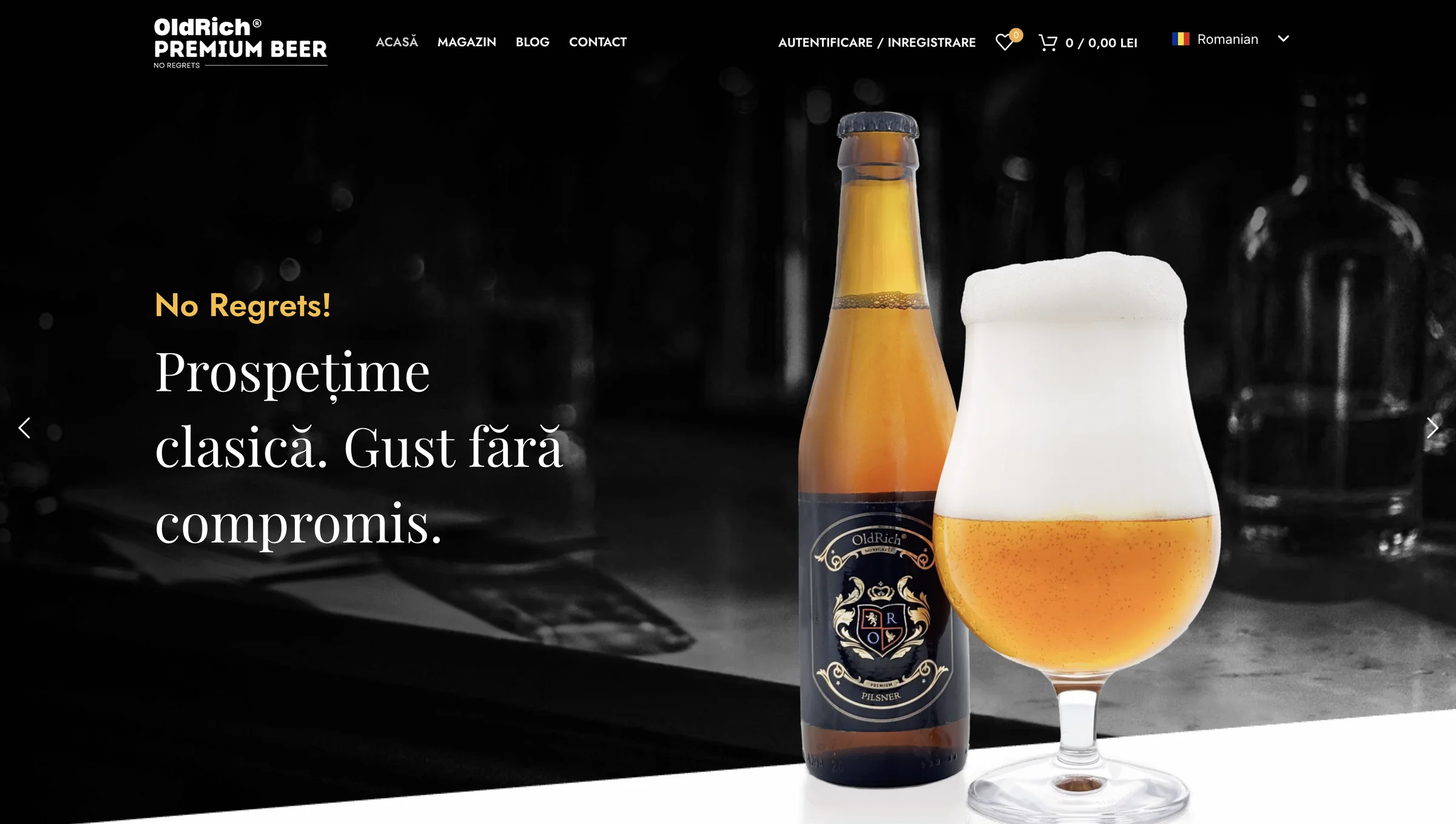 Oldrich — Homepage design and hero banner