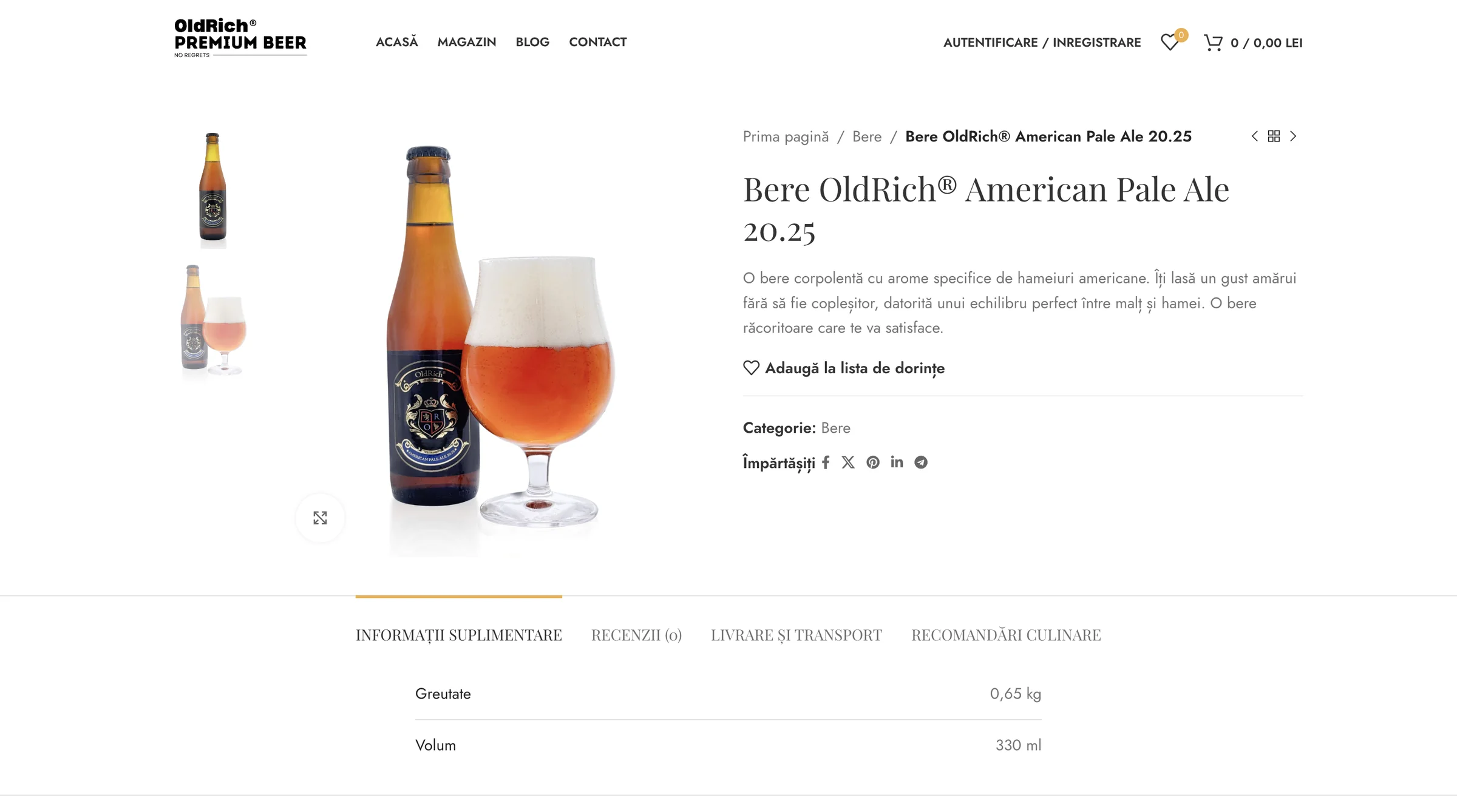 Oldrich — Product detail page design