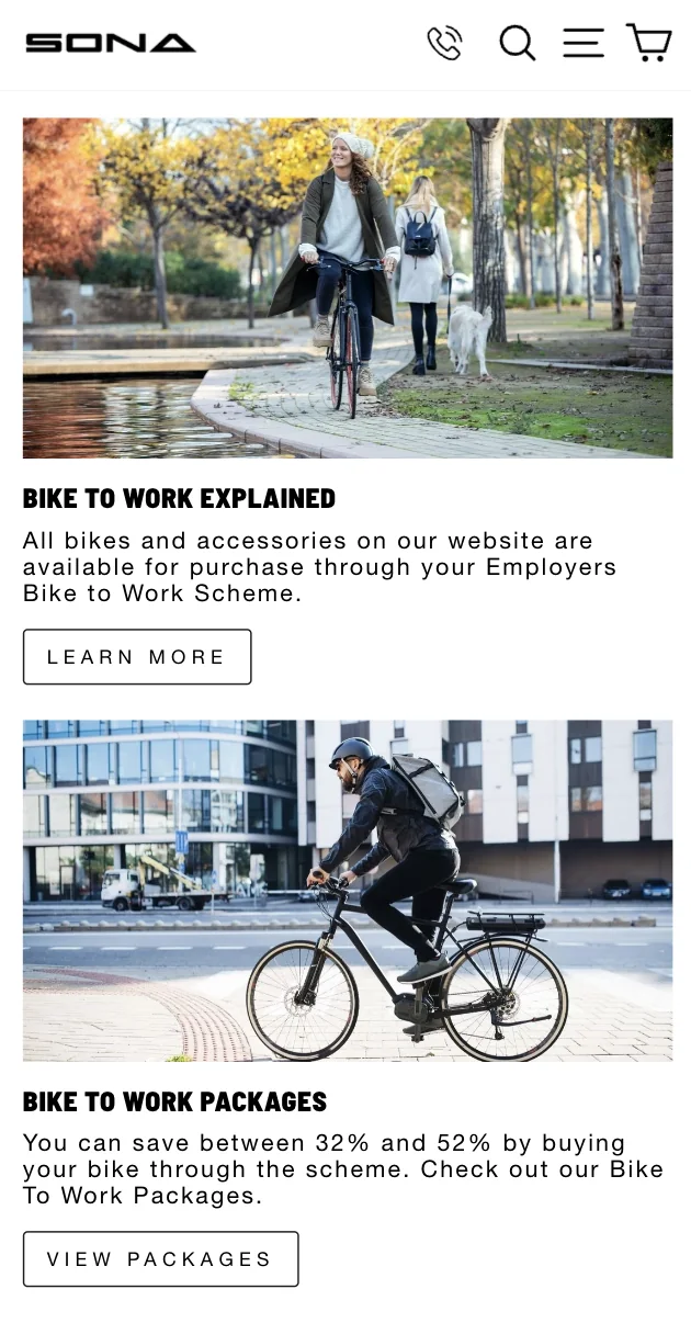 Sona — Bike to Work information and packages