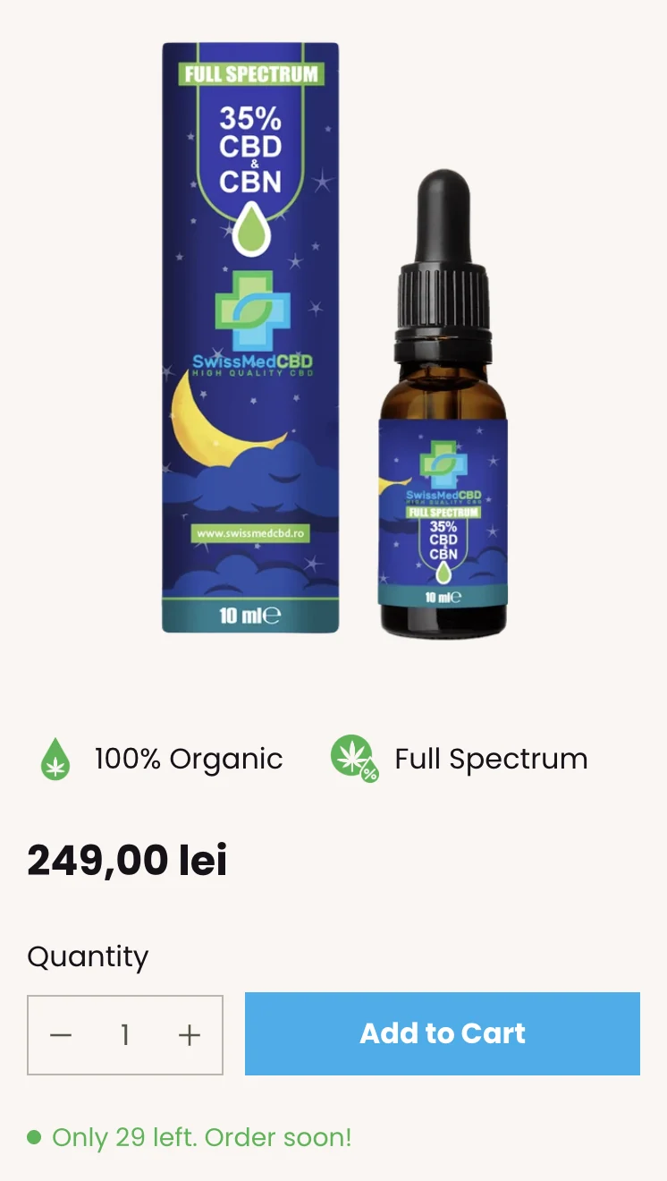 SwissMed CBD — Mobile shopping experience