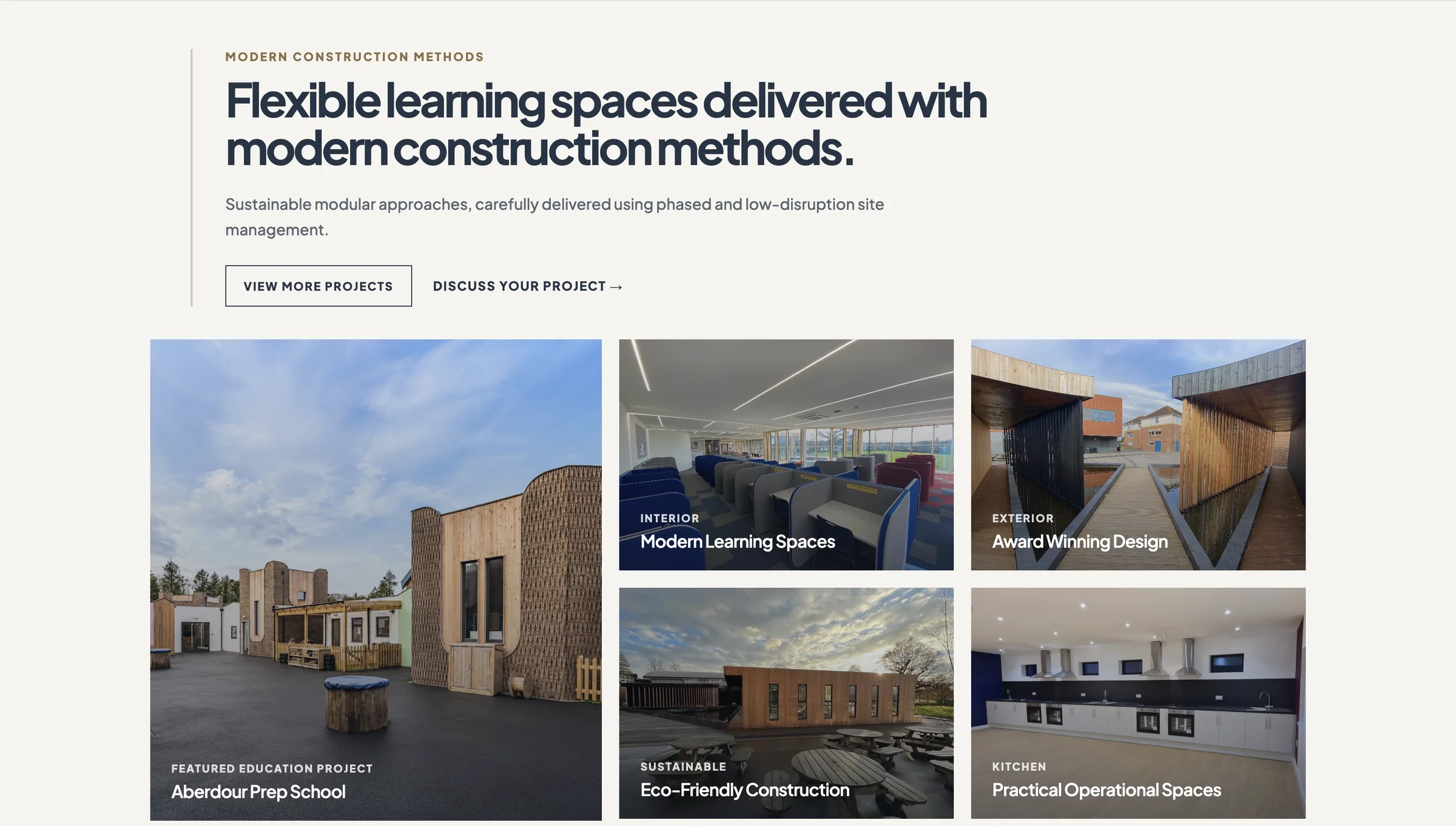 Total B Construction — A project-led layout brings learning spaces and construction methods together.